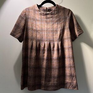 Vintage 60s Maternity Plaid Short Sleeve Tunic